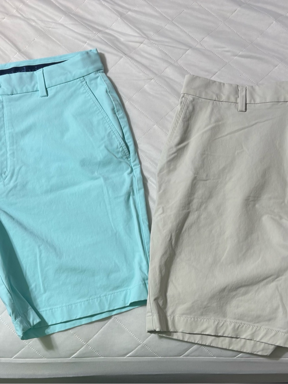Set of Vineyard Vines Aqua & Stone Flat-Front Performance Men’s Shorts